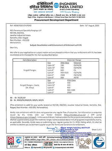 EIL Unit1 Certificate