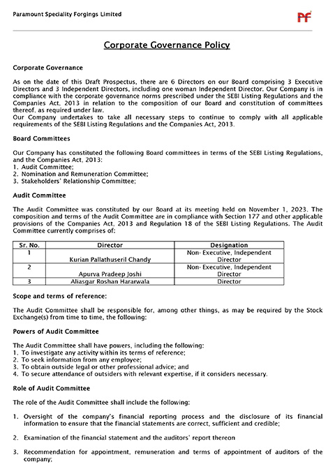 Corporate Governance Policy